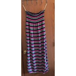 Gap Dress Womens Extra Large Multicolor Strapless Striped Long Length Dress